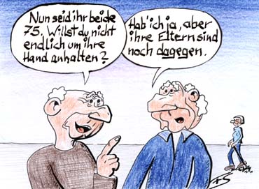 Verspteter Antrag - Cartoon