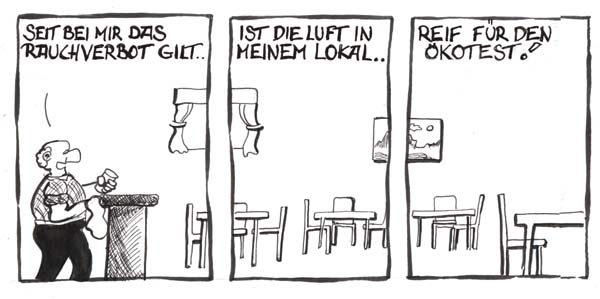 Karikatur Nicht Rauchen in den Kneipen